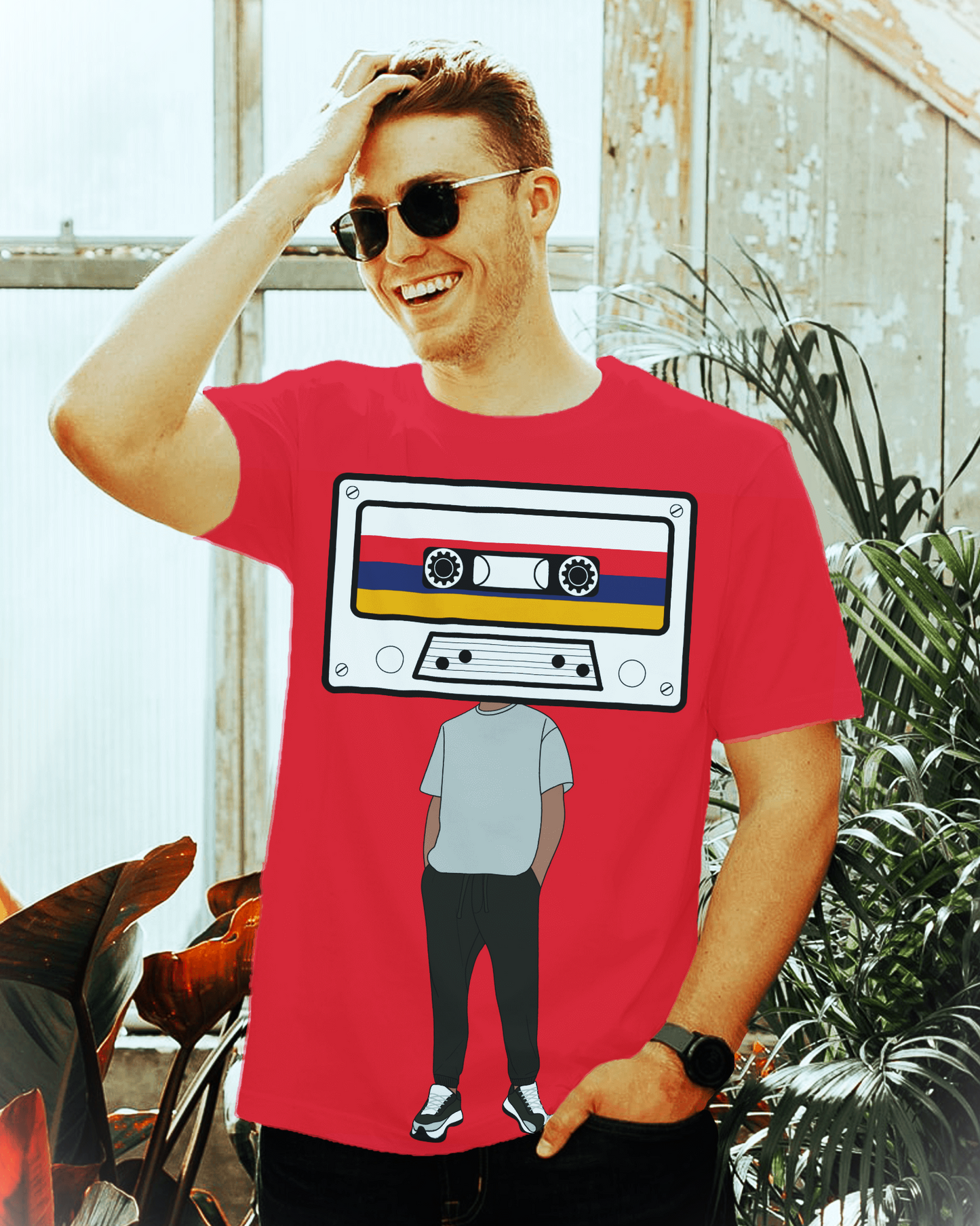 Unisex Red Music HEAD T-shirt