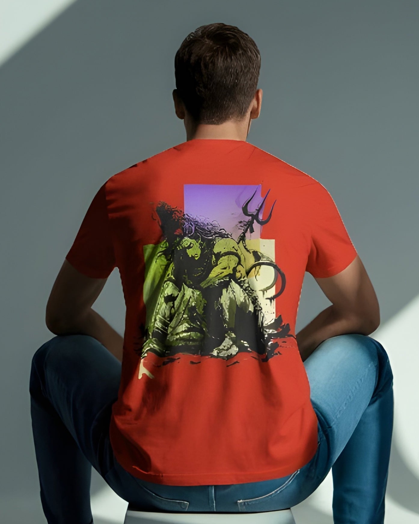 Karm-Sabr-Moksh, Oversized Red Cotton T-shirt
