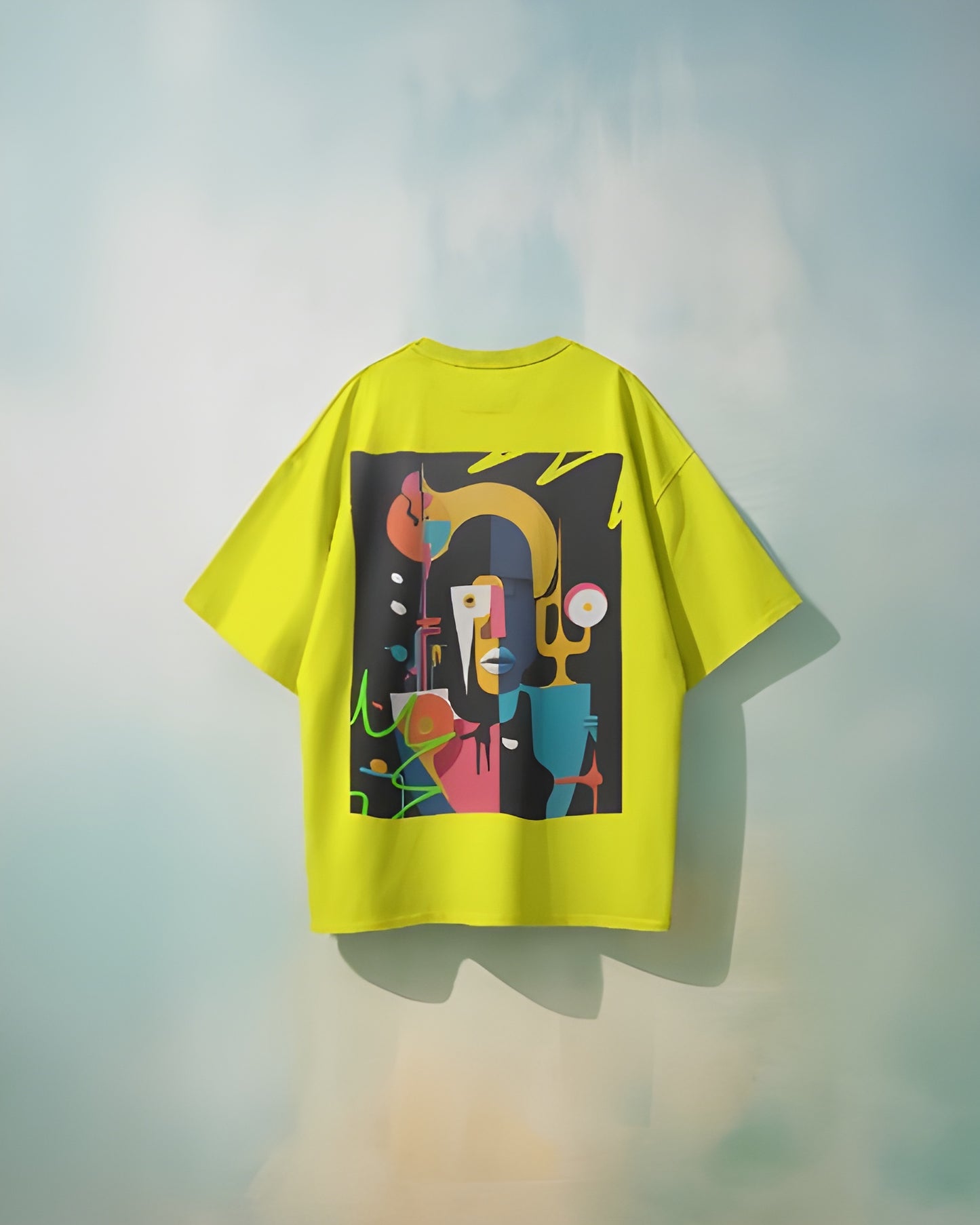 Weird art Yellow Oversized T-shirt